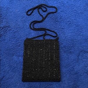 Black Beaded Crossbody Bag
